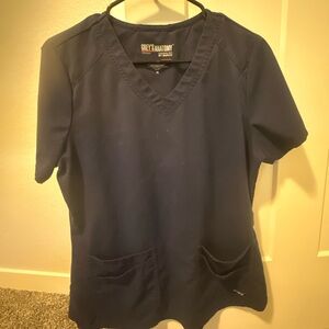 Grey's Anatomy Dark Blue V-Neck Scrub Top